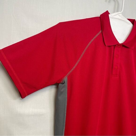 Moheen Cool Shirt Mens Large Red Dri Short Sleeve Polo UPF 50 Outdoor Hiking - Picture 4 of 11